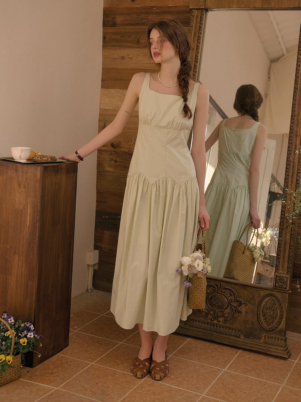 Simple Retro SR Cut Sleeveless Slip Dress [2color]