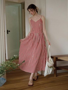 Simple Retro SR Grid Classic Check Dress [2color]