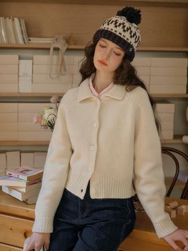 Simple Retro SR_Adorable wool knit cardigan jacket