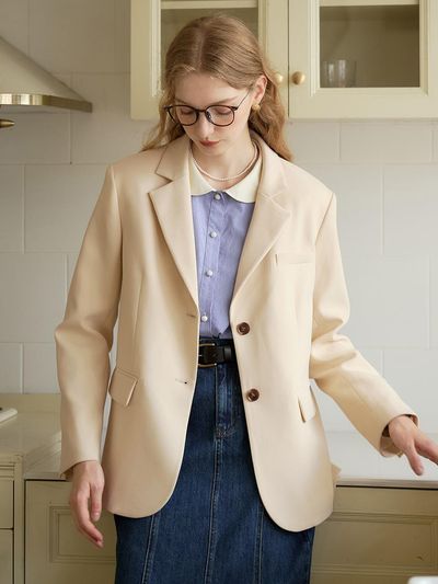 Simple Retro SR_Araya Classic Lapel Slit Jacket