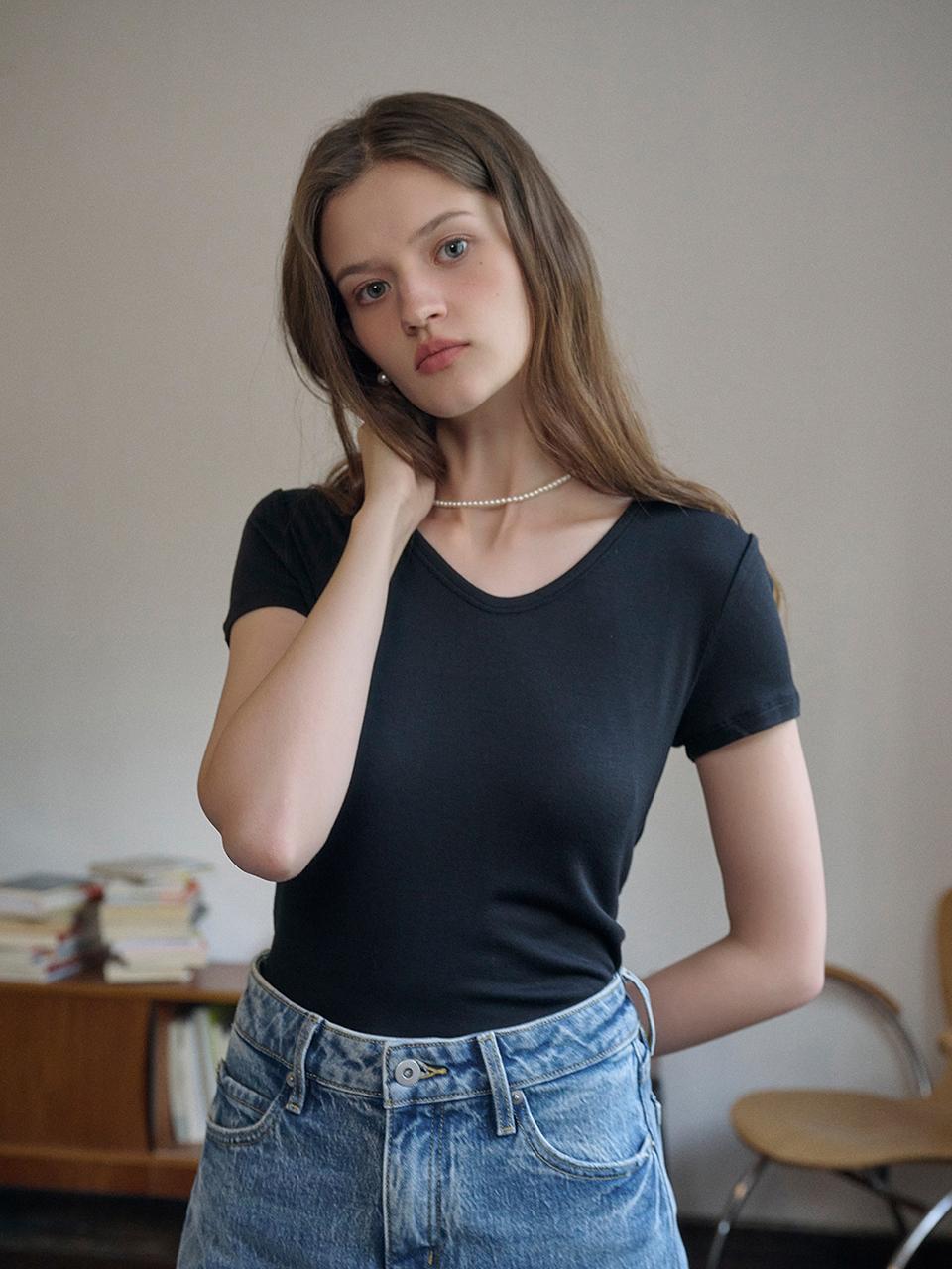 Simple Retro SR_Basic slim summer top_2color