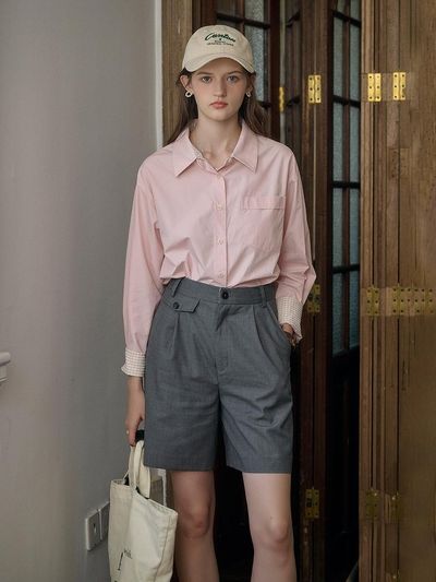 Simple Retro SR_Commuter gray shorts pants