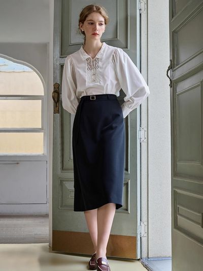 Simple Retro SR_Elegant A-line Skirt
