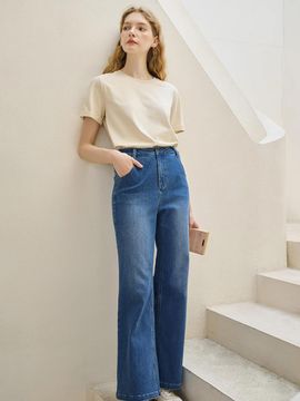 Simple Retro SR_High Rise Skinny Wide-leg Pants
