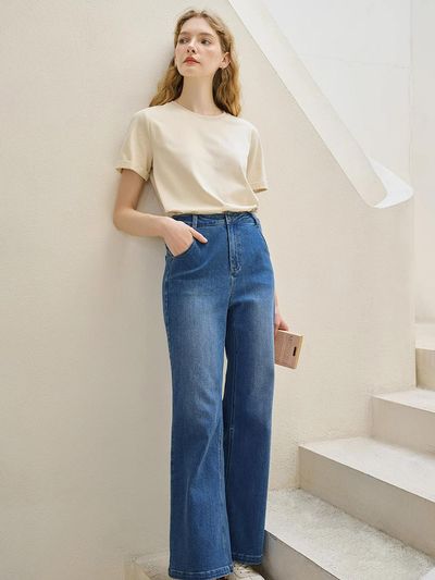 Simple Retro SR_High Rise Skinny Wide-leg Pants