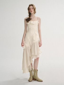 Sincethen April Unbalanced Dress [Ivory]