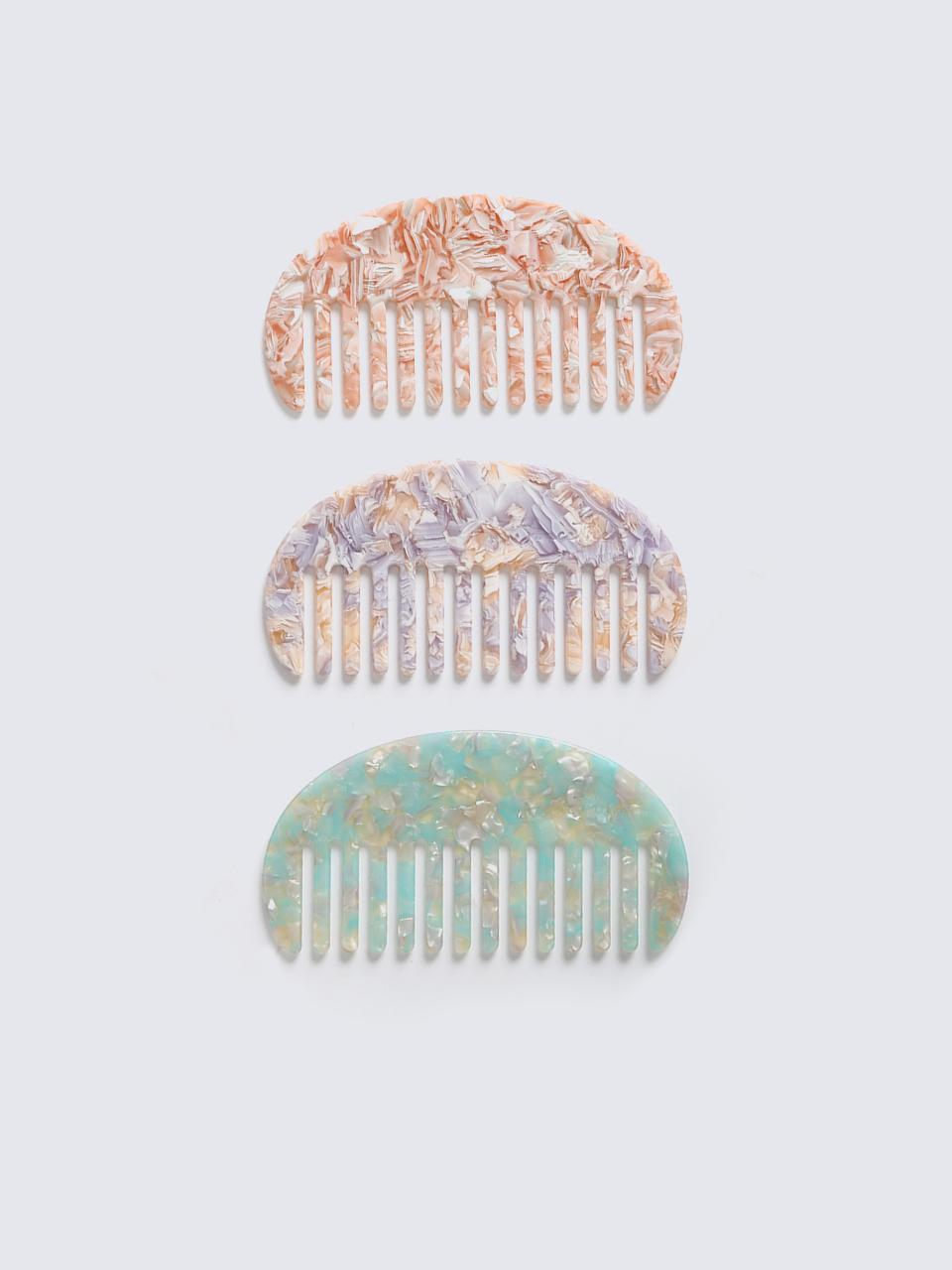 Sincethen Coco Marble Half Moon Comb