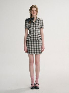 Sincethen Joy Check Tweed Two-Piece Set