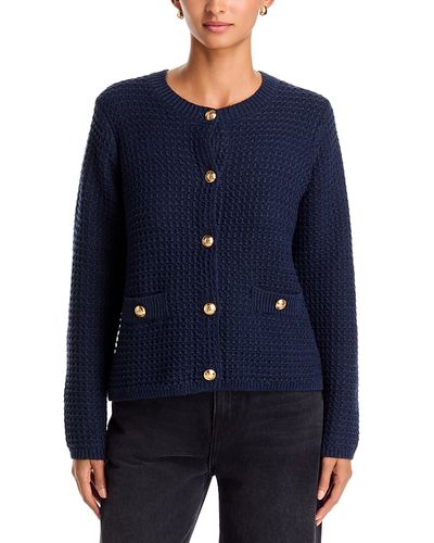 Single Thread Single Thread Textured Crewneck Cardigan Sweater