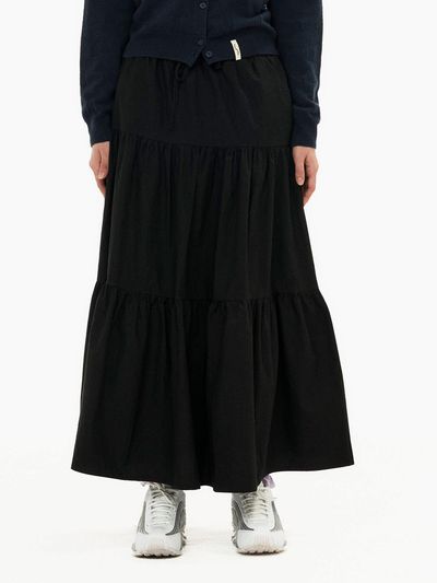 sinkingdeeper Maxi Shirring Skirt [Black]
