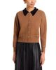 Sioni Sioni Contrast Collar Cardigan Sweater - 1