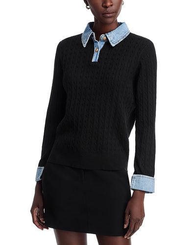 Sioni Sioni Denim Collared Sweater