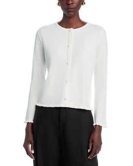 Sioni Sioni Faux Button Front Long Sleeve Sweater