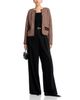 Sioni Sioni Faux Leather Trim Cardigan - 2