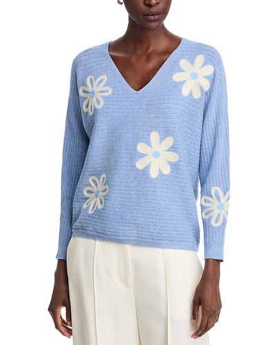 Sioni Sioni Floral Embroidered Dolman Sweater