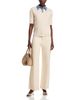 Sioni Sioni Mixed Media Denim Collar Short Sleeve Sweater - 2