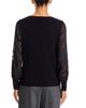 Sioni Sioni Mixed Media Floral Puff Sleeve Sweater - 3