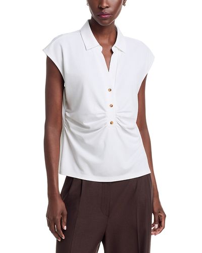 Sioni Sioni Short Sleeve Half Placket Pullover Top