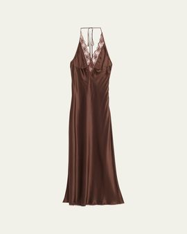 SIR Aries Lace-Trim Halter Gown