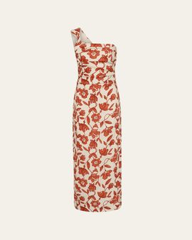 SIR Chloe Asymmetric Linen Maxi Dress