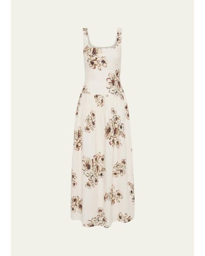 SIR Freja Floral Linen Midi Dress