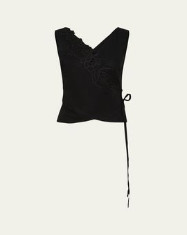 SIR Klara Embroidered Wrap Top