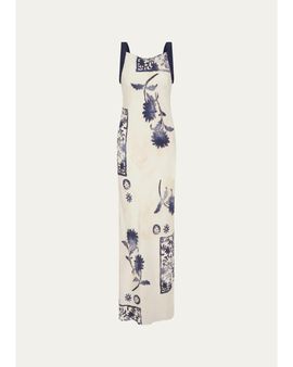SIR Phillipa Stamp-Print Maxi Slipdress