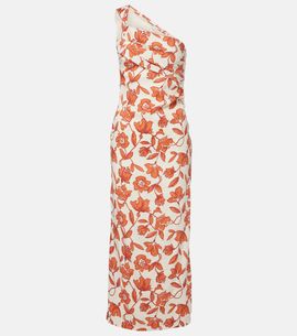 chinese dress ladies Sarina Linen-Blend Floral Maxi Dress