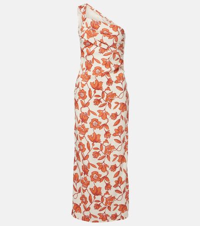 SIR SIR Chloe one-shoulder floral linen-blend midi dress