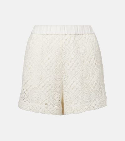 SIR SIR Crochet high-rise cotton shorts