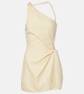 SIR SIR Gathered halterneck linen minidress
