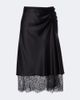 SIR SIR Ingrid lace-trimmed satin midi skirt - 1