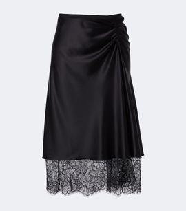 SIR SIR Ingrid lace-trimmed satin midi skirt