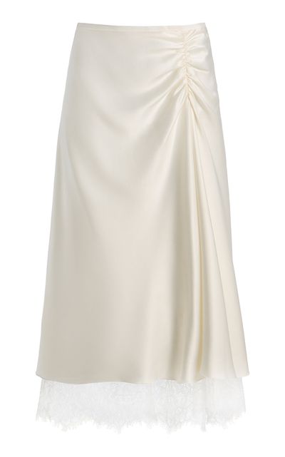 SIR. SIR. Ingrid LaceTrimmed Satin Midi Skirt