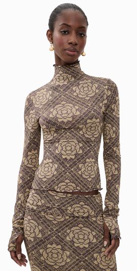 SIR. SIR. Isola Long Sleeve Top Rose Parquet Plum