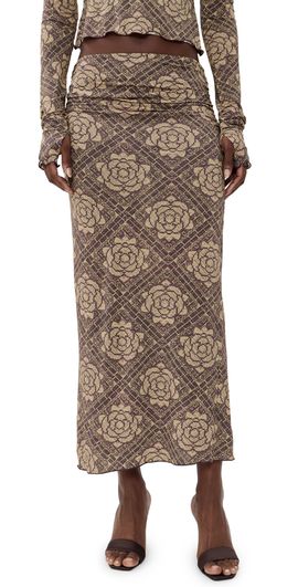 SIR. SIR. Isola Midi Skirt Rose Parquet Plum