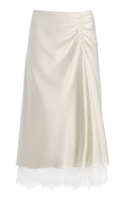 SIR. SIR. Klara LaceTrimmed Satin Midi Skirt