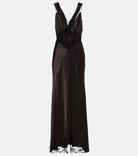 knee length dresses for ladies SIR Cutout Puff Sleeve Maxi Dress Lilian Navy Floral Print Linen-Silk   Celebrity Owned