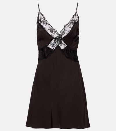 SIR SIR Lace-trimmed silk minidress