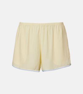 SIR SIR Lace-trimmed silk shorts