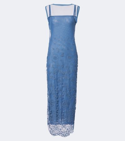 SIR SIR Leif embroidered mesh maxi dress