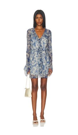 SIR. SIR. Lilia Ruffle Long Sleeve Mini Dress