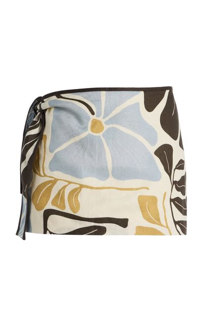 SIR. SIR. Lola TieDetailed Linen Mini Skirt Multi 4