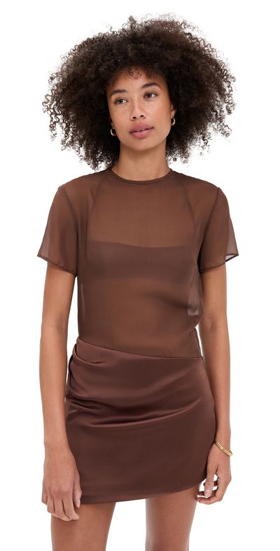 knee length dresses for ladies Noemi Halter Mini Dress | Chocolate Brown main image 0
