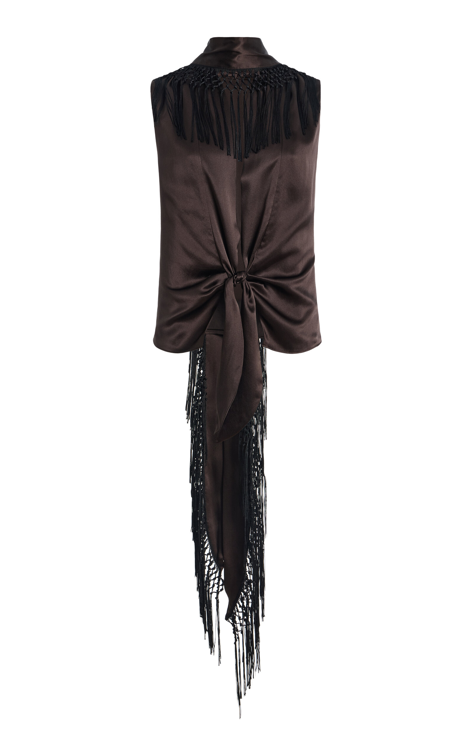 SIR. SIR. Lula ScarfDetailed Tasseled Silk Tie Top