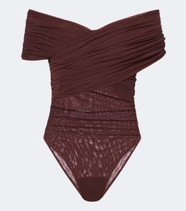 SIR SIR Off-shoulder mesh bodysuit