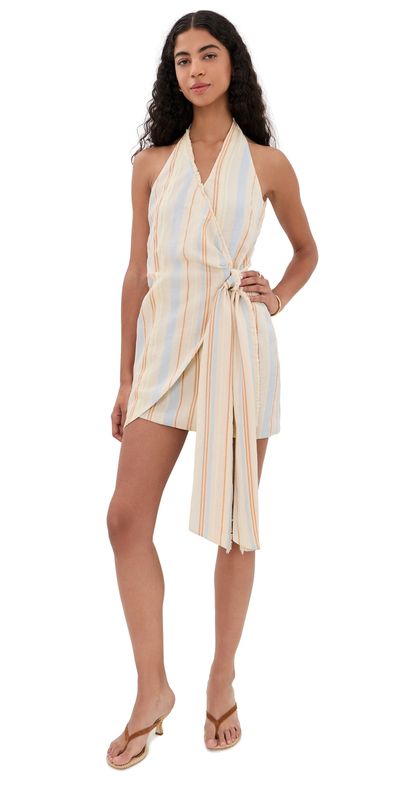 SIR. SIR. Pernille Wrap Halter Mini Dress Sommer Stripe