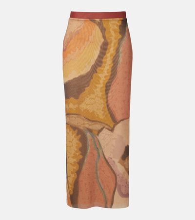 SIR SIR Printed mesh maxi skirt