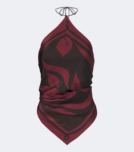 SIR SIR Printed silk satin scarf top