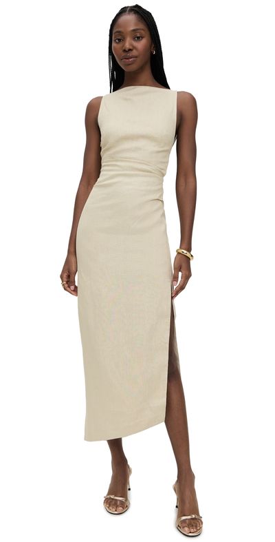 SIR. SIR. Raquel Midi Dress Wheat